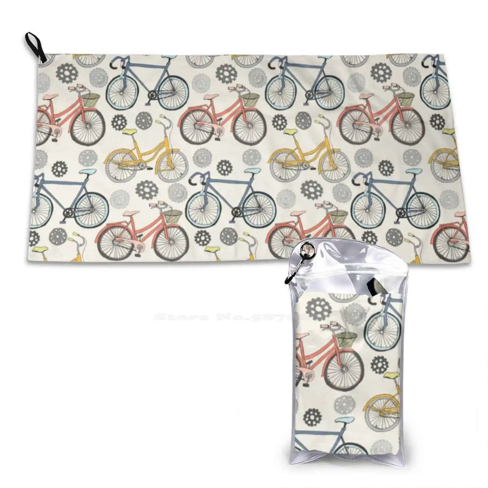 Just Keep Pedalling Soft Towel Quick Dry Beach Towel Pedalling Pedaling Cycling Cyclist Bikes Bicycles Drive Wheels Gears