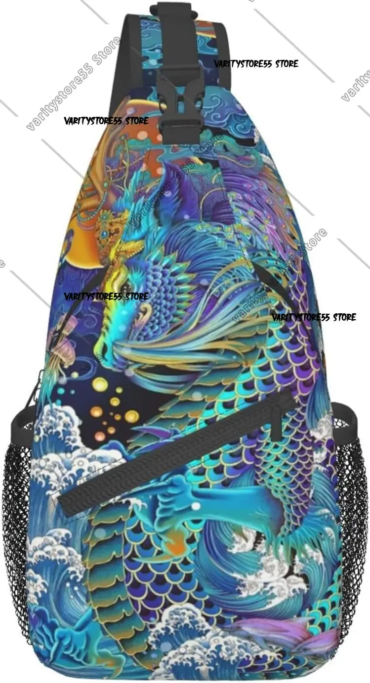 

Крутая сумка на слинге с китайским драконом, повседневный рюкзак через плечо, нагрудная сумка для женщин и мужчин, дорожный походный рюкзак