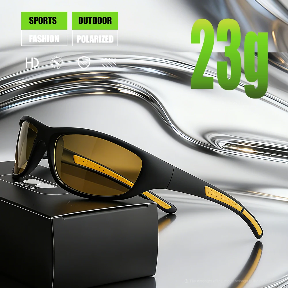 نظارات شمسية رياضية للرجال والنساء، ملفوفة مستقطبة لركوب الدراجات، القيادة، الصيد، الجري، معبد مريح، حماية من الأشعة فوق البنفسجية 400 #2