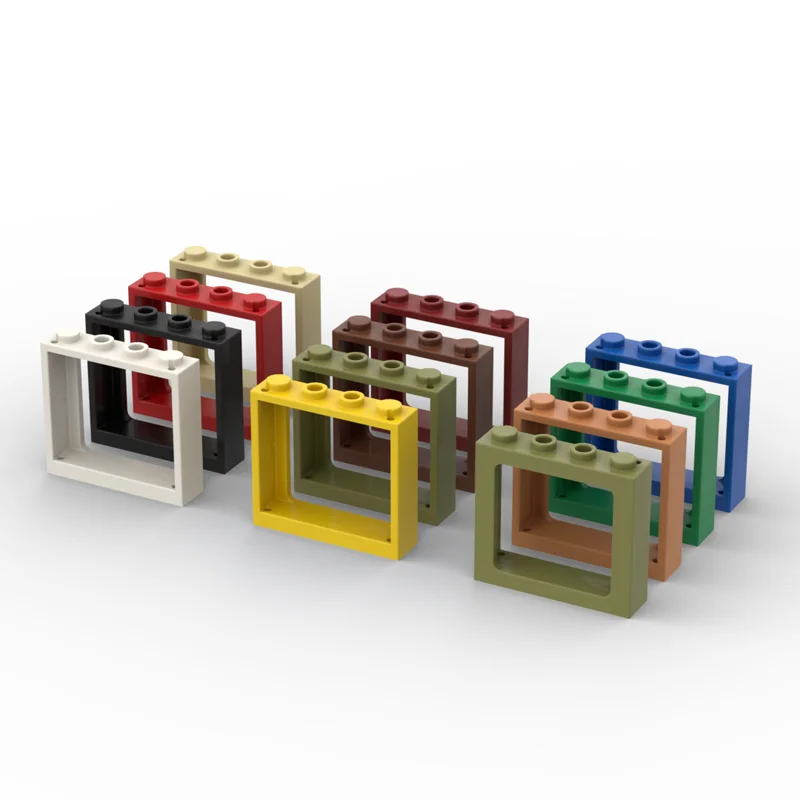 Train Windows Container Frame 1x4x3 Building Block MOC Brick Parts MOC Toys For Educational Compatible 6556 /4034 10pcs/Lot