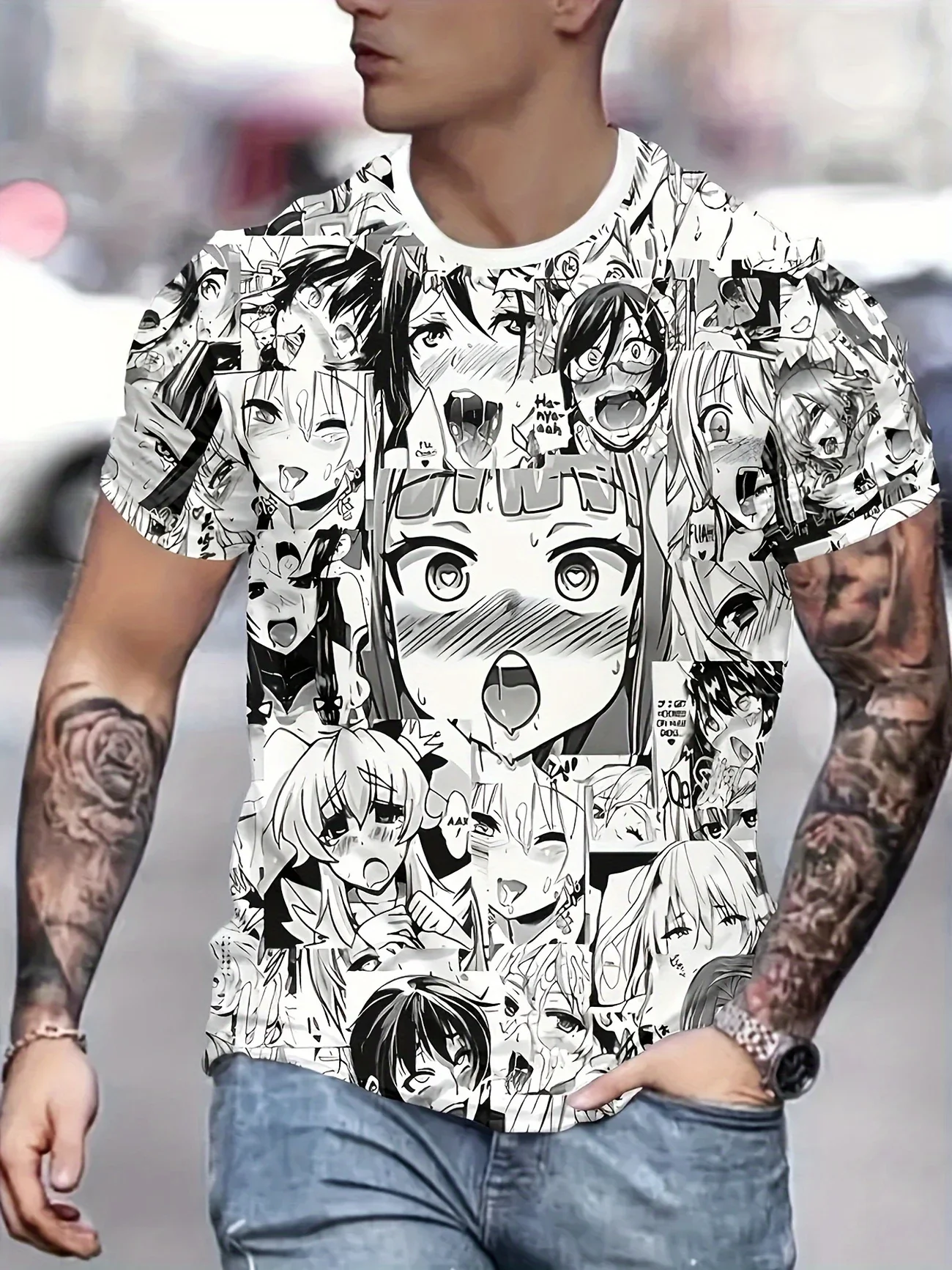 Summer Fashion Men And Women Cartoon Sexy Hentai 3d Print T-shirt Personalized Hip-hop Harajuku Street T-shirt Tops