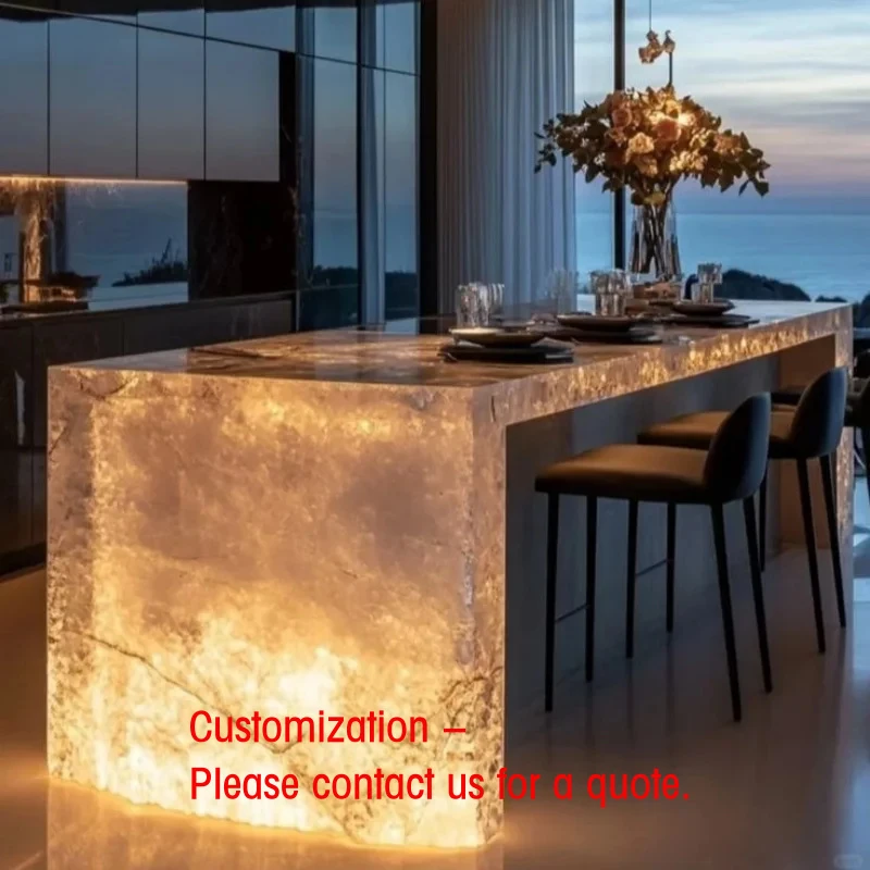 

custom.Backlit Bar Luxury Resort Hotel Commercial Interior Table OEM/ODM With Equipment Illuminated LED Restaurant Basement