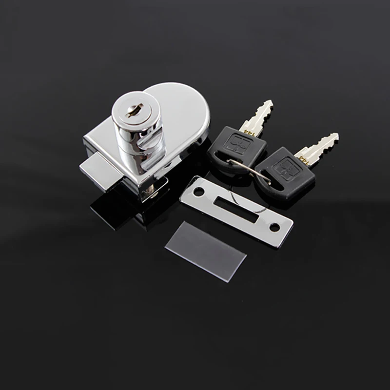 

Brand New 2Sets Single Open Glass Cabinet Locks Shopping Mall Jewelry Display Cabinet Locks Mobile Phone Counter Locks Chromed