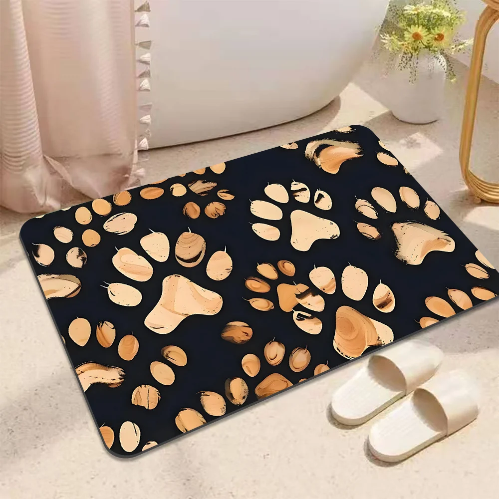 1pc Abstract leopard print floor mat, machine washable polyester material, suitable for bedroom and living room decor.