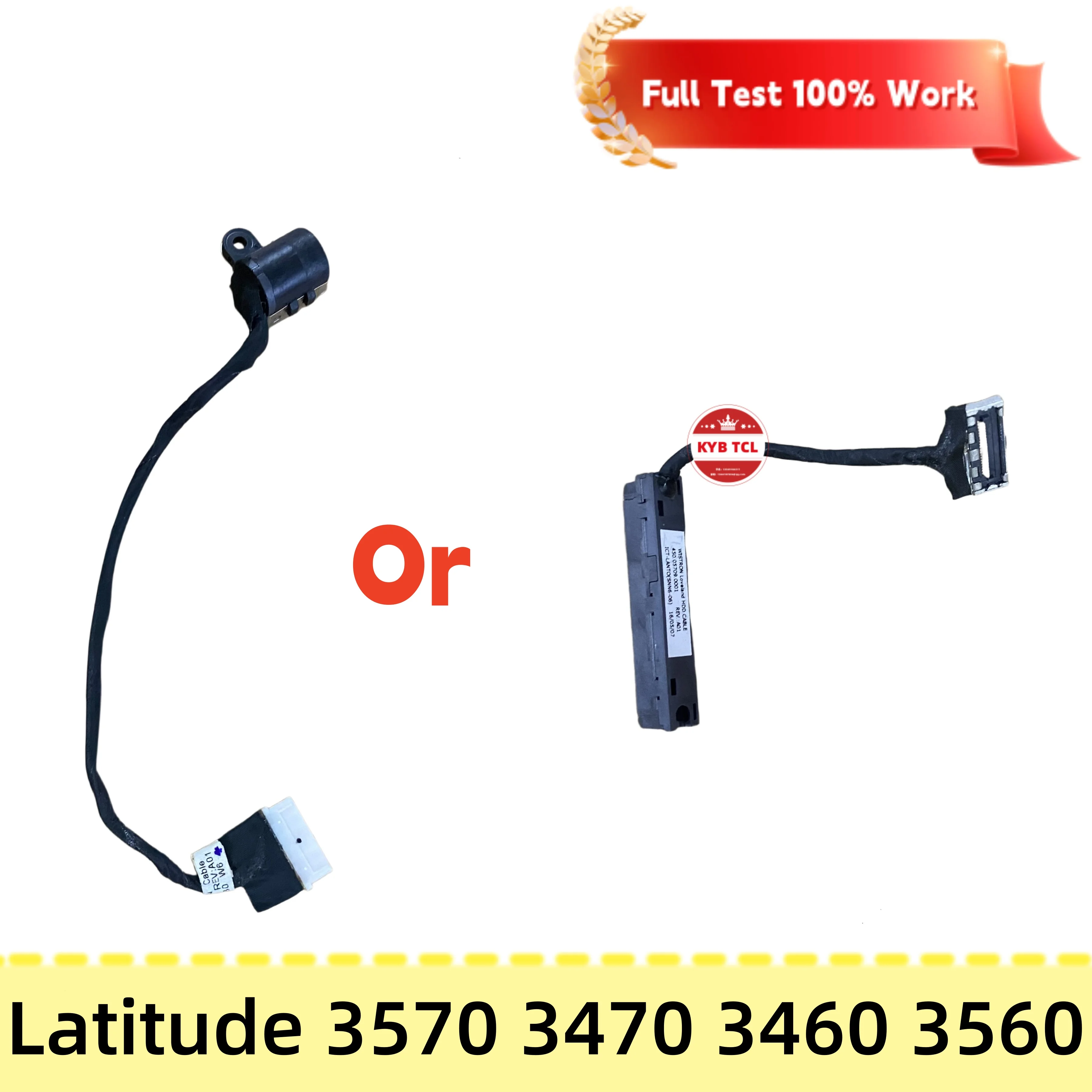 Cabo de disco rígido SATA HDD ou conector de alimentação DC IN 450.05707.0001 450.05709.0001 para Dell Latitude 3570 3470 3460 3560 450.05709.0021