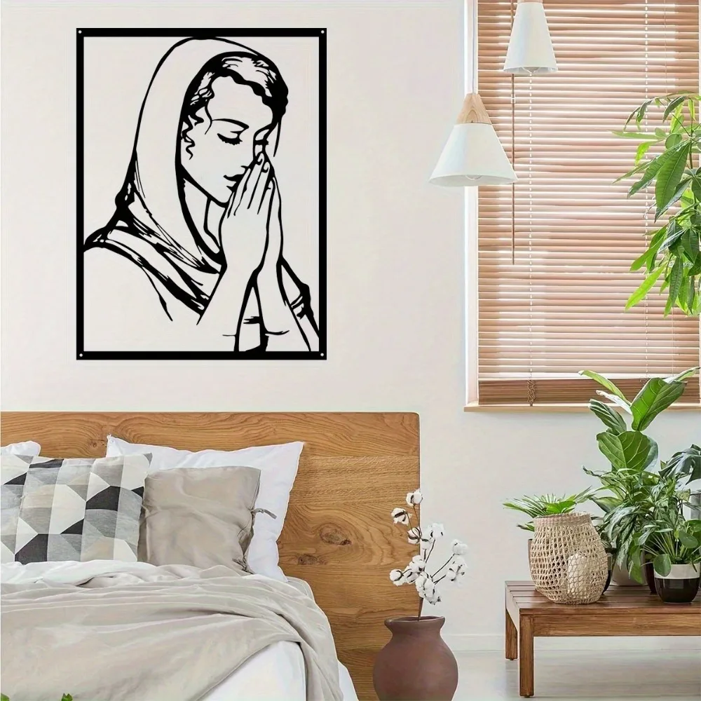 1pc Custom Framed Metal Portrait, Personalized Photo Line Art Wall Decor, Elegant Keepsake Gift For Loved Ones Home Decoration
