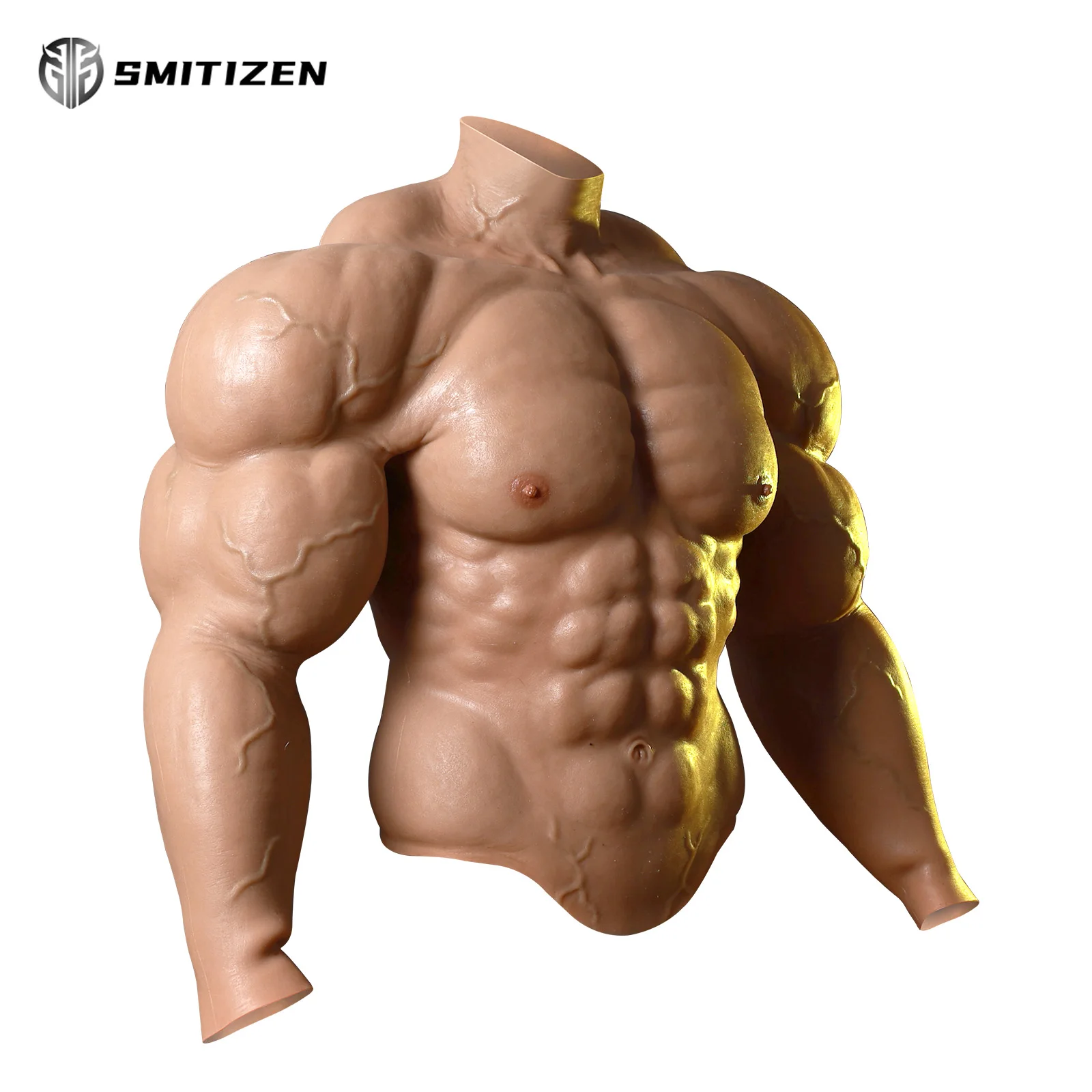 Smitizen Mr. Olympia Silicone Muscle Suit with Arm Cosplay Costumes Strengthen Bodysuit Upgrade Fake Male Artificial Disfraz