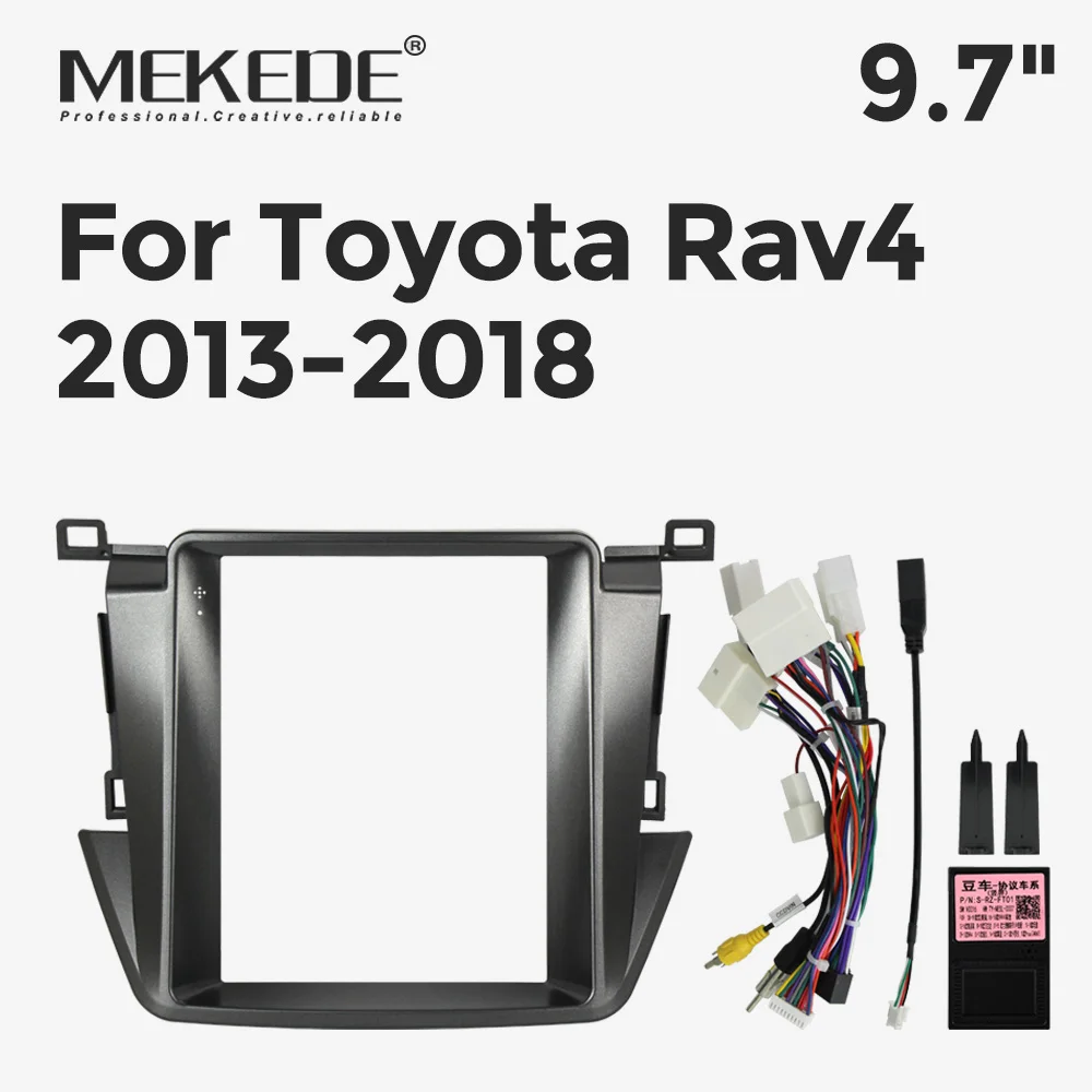 

Адаптер-рамка MEKEDE Tesla Screen 9.7 дюймов для установки автомобильной DVD-магнитолы в TOYOTA RAV4 2013-2018, комплект для установки Android-радио на приборную панель.