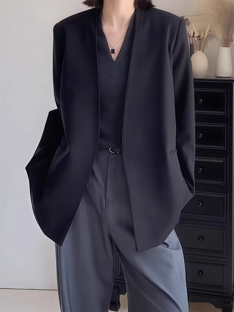 

Casual Loose Women's Suit Jaet Autumn New Sle plus Size Versatile Leisure Ladies' Top Comfortable Fit V-Ne Long ...