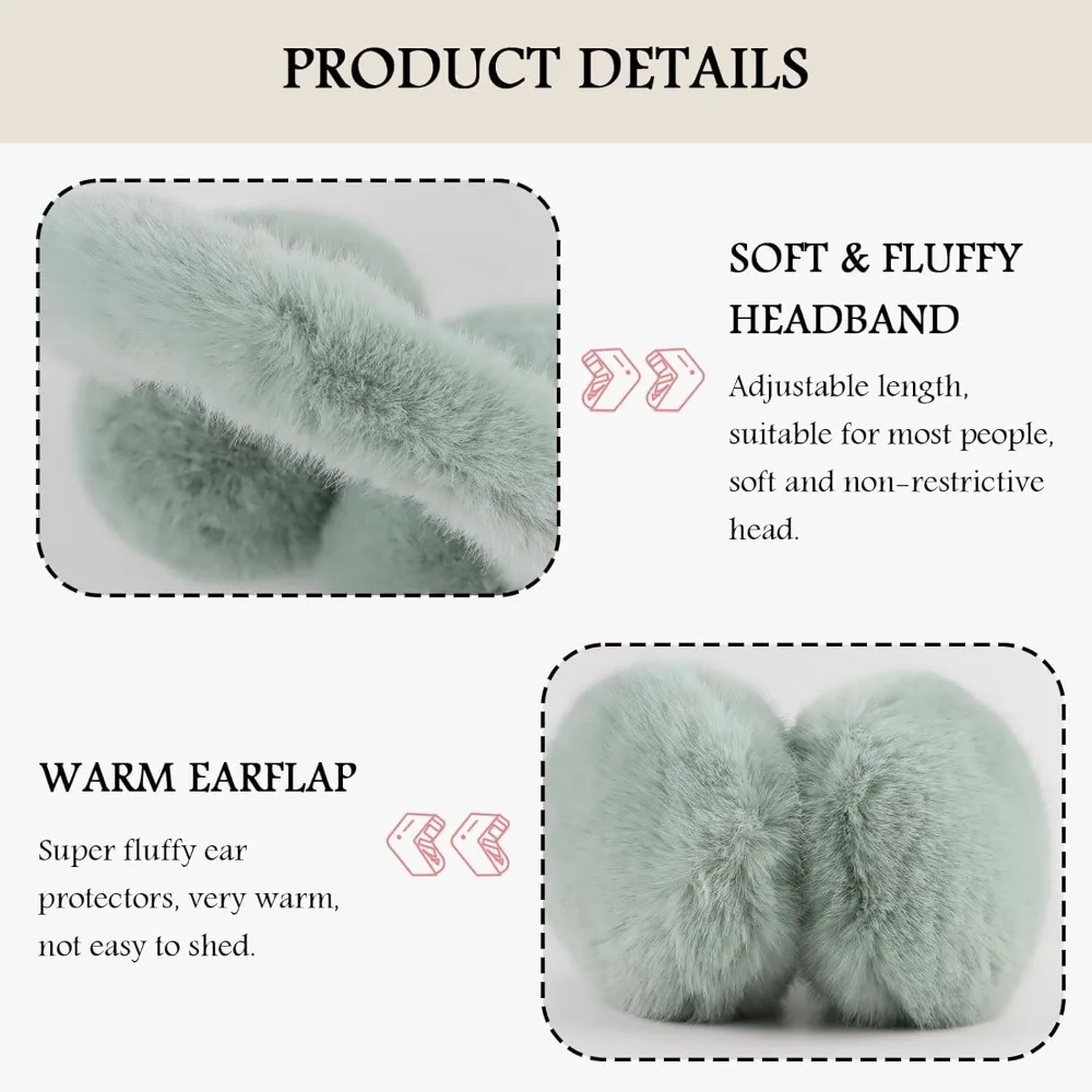 يفشل الأذن الدافئة للنساء الشتاء للجنسين رقيق غطاء للأذنين قابل للتعديل سيدة الأذن دفئا فو الفراء الأذن يغطي #3