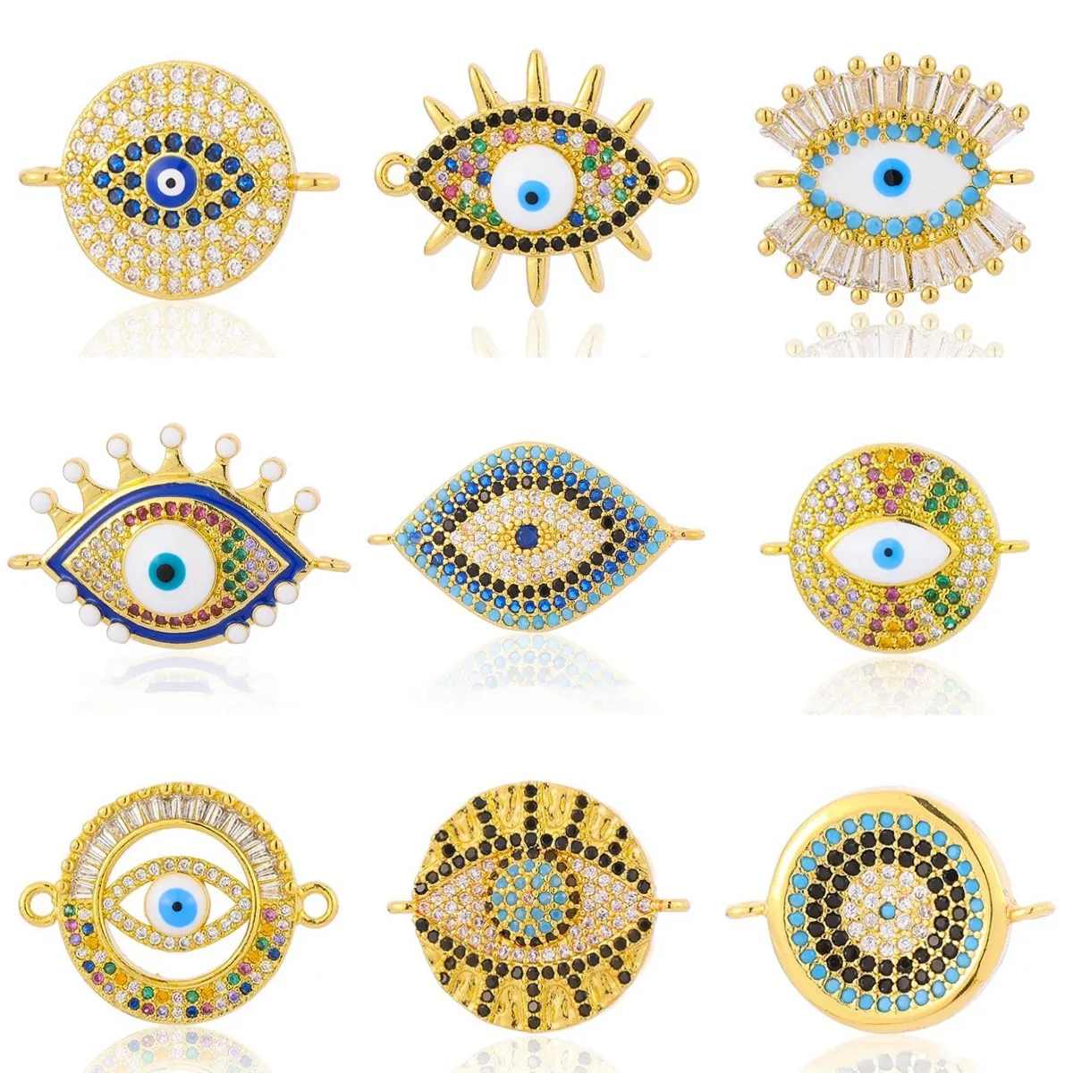 Turkey Luvky Evil Eye Necklace Bracelet Pendant For Women Micro Zircon Inlay Luxury DIY Pendant Couple Party Fashion Accessories