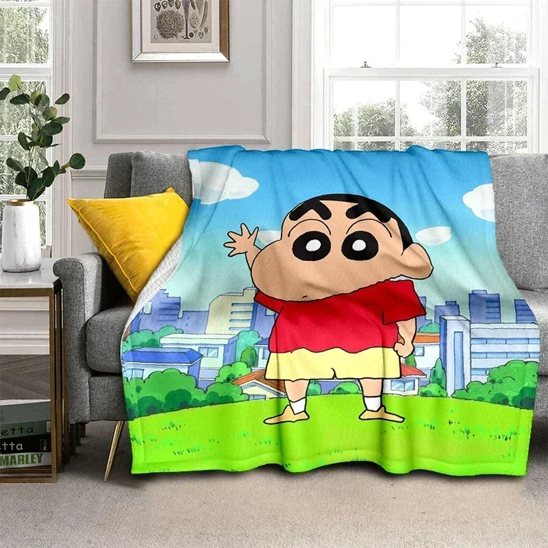 

Crayon Shinchan Anime Throw Blanket Super Soft Kawaii for Travel Bedding Couch Sofa Bed Birthday Gift Home Textile