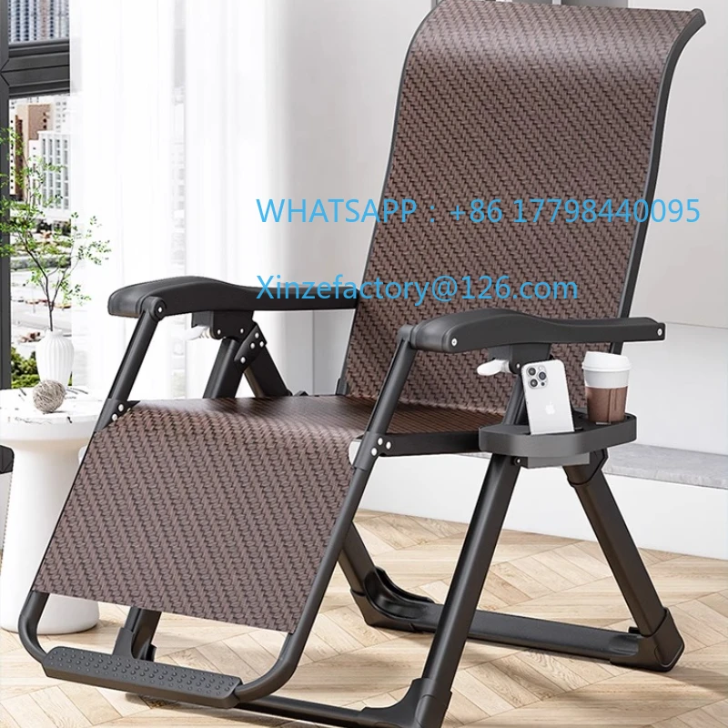 كرسي صالة الروطان عالي التحمل قابل للتخصيص، كرسي بدون جاذبية قابل للطي، كرسي عريض لكبار السن، شرفة الفناء، الاسترخاء #4