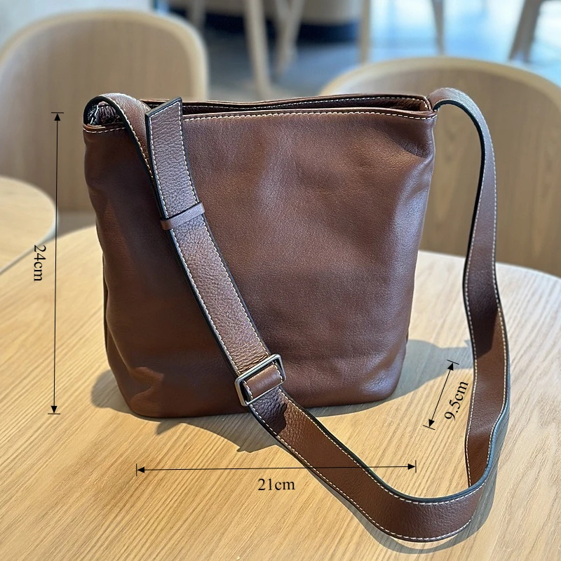 本革バケットバッグ レディース ヴィンテージ ソフトレザー - Luxury Bags Quiet のレビューと価格