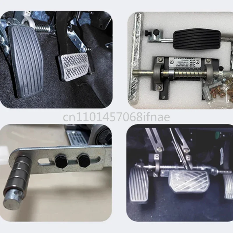 accelerator assist device for disabled people's cars is moved to the left and the left accelerator pedal is moved to the