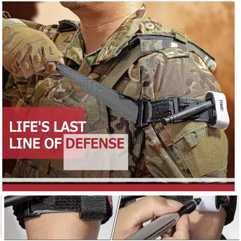 1-4개 전술 생존 전투 지혈대, 65 75 95cm 회전식 지혈대, 야외용 의료 응급 지혈대 보관 벨트
