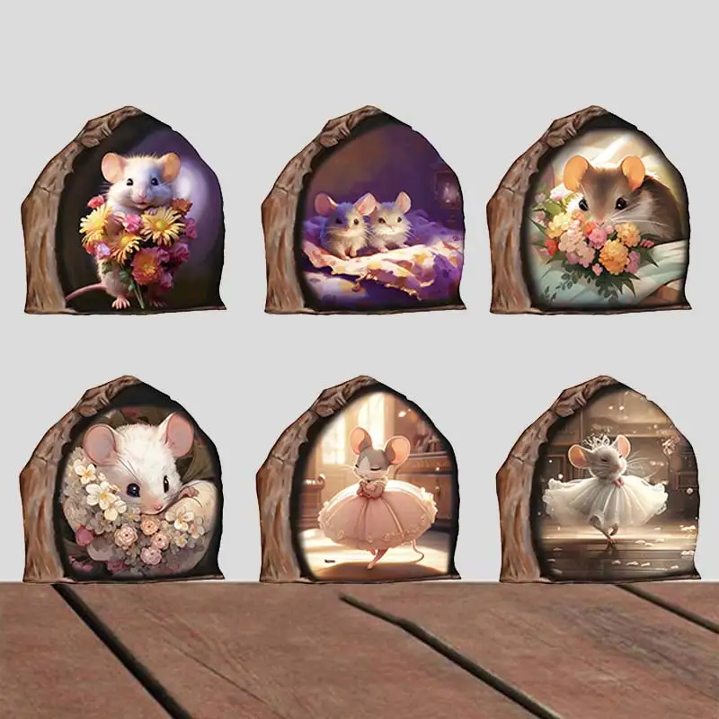 

Funny Mouse Hole Wall Stickers Children's Room Living Room Porch Skirting Stickers Home Decoration Decals Stickers S12
