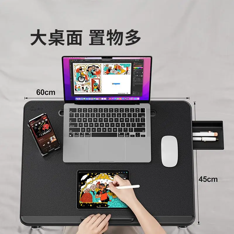 Bed computer desk lifting folding small table board notebook holder mobile desk reading study small table