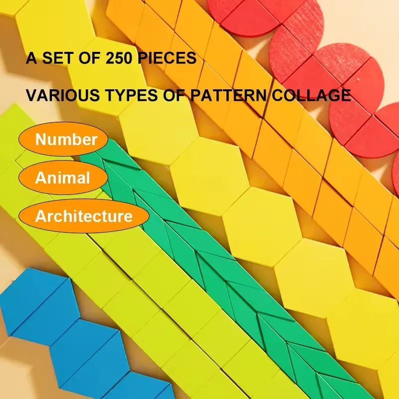 Mideer Magnetische Geometrie Blokken 250 Stuks Houten Speelgoed voor Kinderen Leerzaam Set Tangram Speelgoed Houten Blokken 3 jaar+