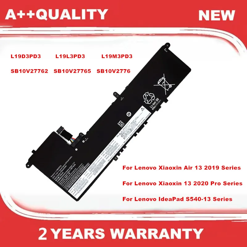 L19M3PD3 Laptop Battery For Lenovo IdeaPad S540-13 13ARE 13IML Xiaoxin Air 13 2019  13 2020 Pro  L19D3PD3 L19L3PD3 SB10V27762
