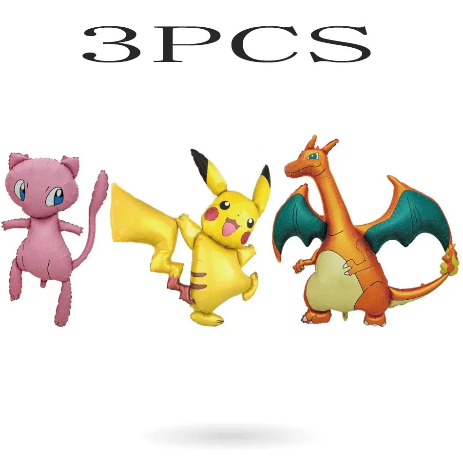 2026 Pokemon 3D Ballon Großer Glurak Pikachu Mew Niedliche Anime-Figur Ballon Kindergeburtstag Party-Zubehör Dekoration Geschenke
