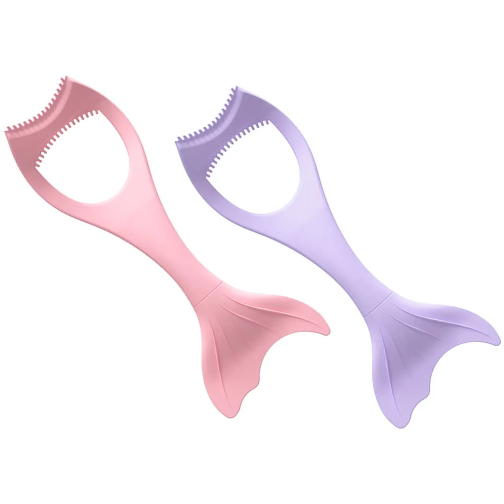 2 قطعة أداة توزيع تحديد العيون النسائية المرنة من السيليكون للمكياج تساعد على تحديد العيون الدقيقة وتطبيق الماسكارا