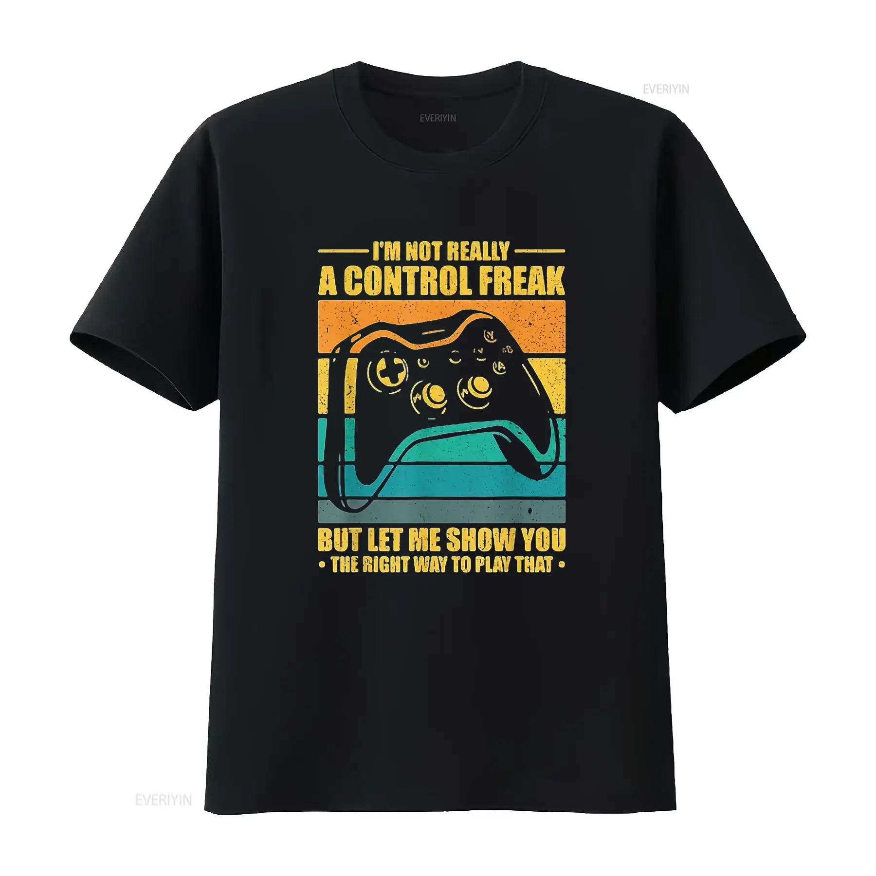 I m Not Really Control Freak Gaming Funny Gamer Video Games Womens T Shirt Black vintage Washed Stretched Top For Everyday Wear