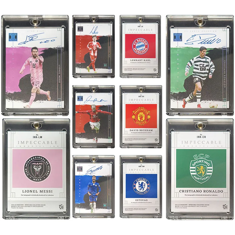 Collectible Cards CR7 Esteban Beckham Karl Messi Star Player Cards Signed Small Real Gold Original Football DIY Cards