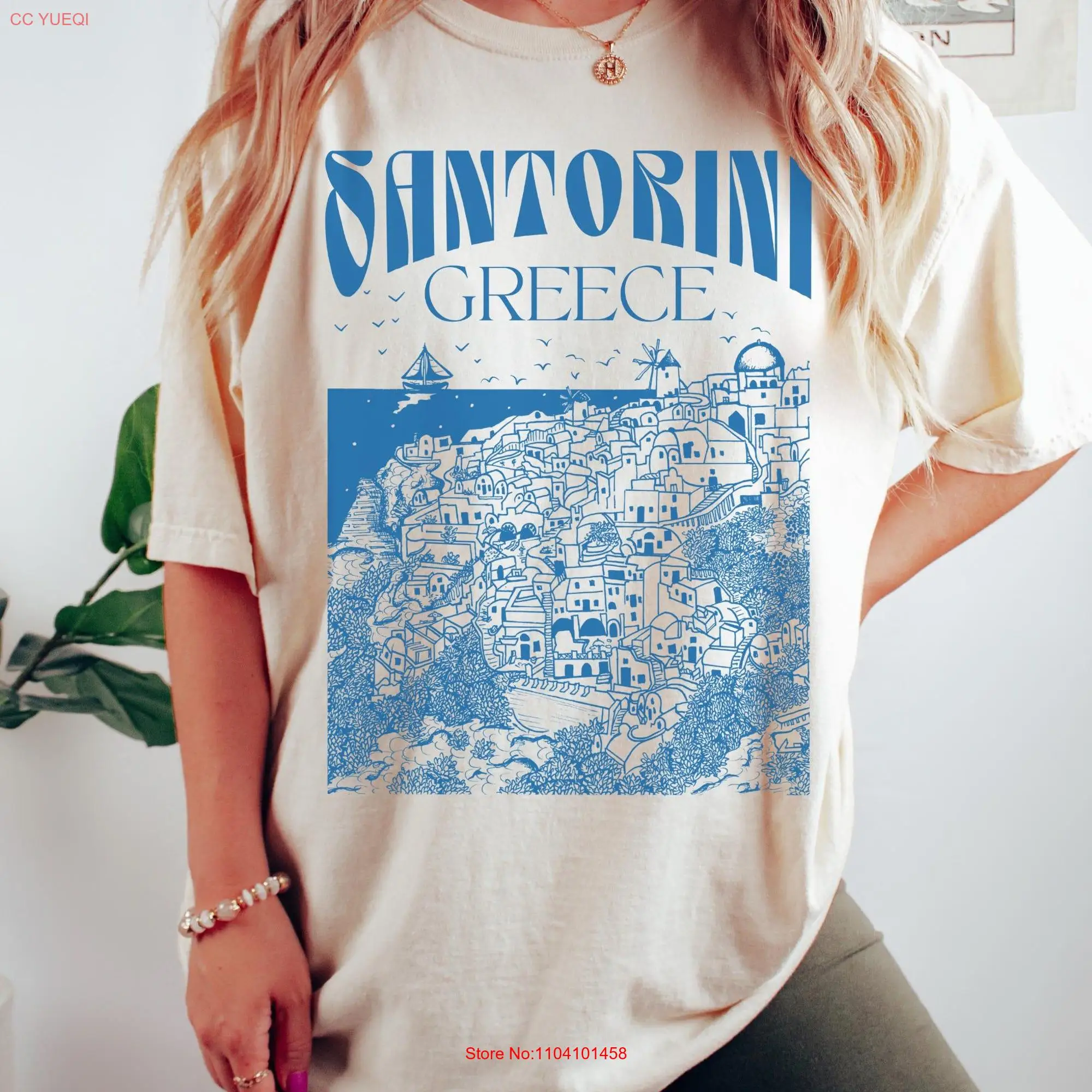 Santorini Greece Greek T shirt s Mykonos Athens Isles Old Money Aesthetic long or short sleeves