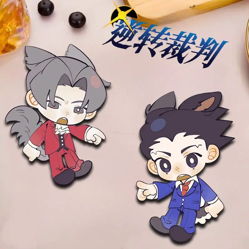 Ace Attorney Phoenix Wright Lapel Badges Clothes Jewelry Collar Brooches Accessories Gifts For Friend