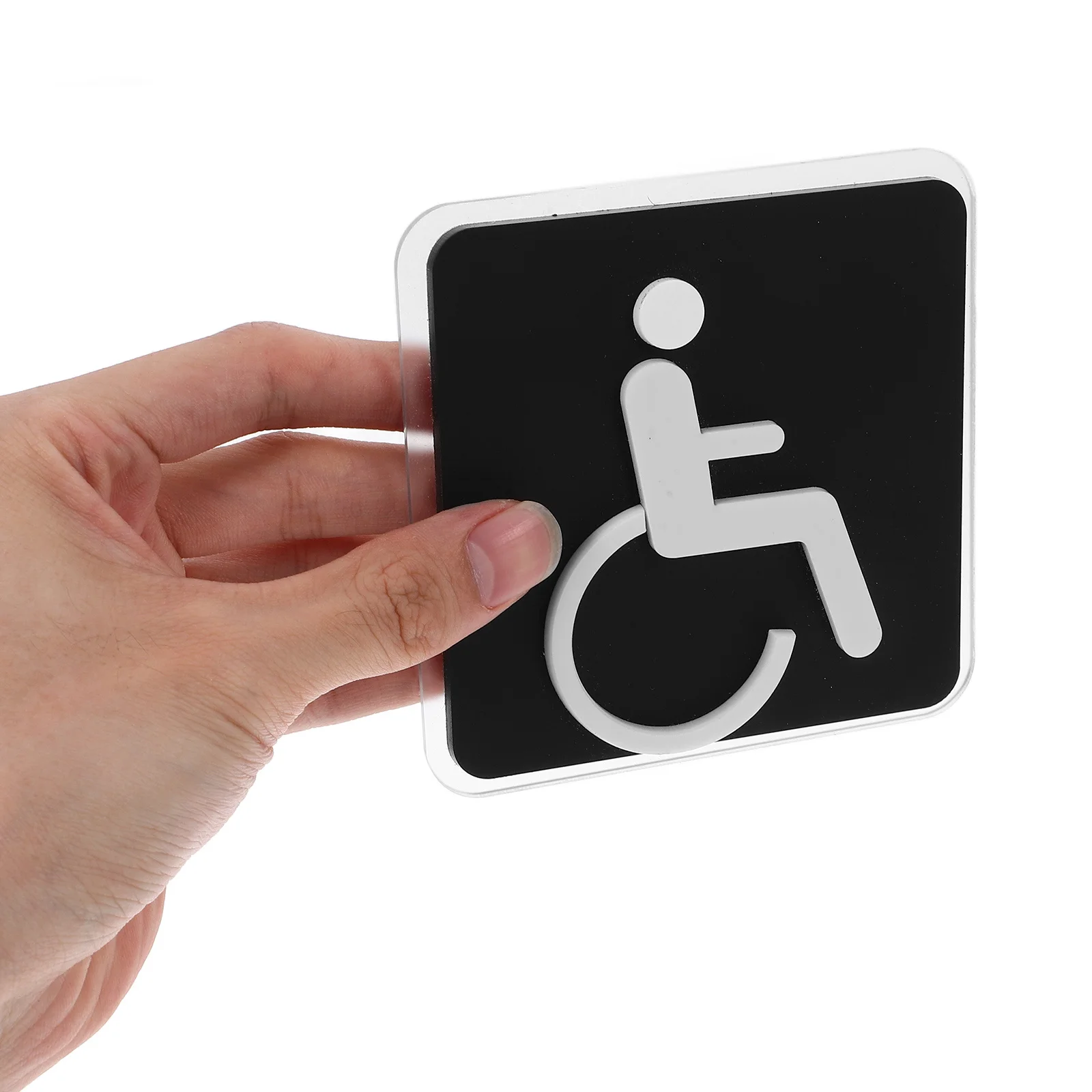Compact Wheelchair Accessible Restroom Sign Long-Lasting Toilet Signage Clear Indication Easy Installation Bathroom Door Sticker