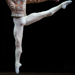 Black White Nylon Spandex Footed Dance Ballet Tights for Men Boy Dance Wear