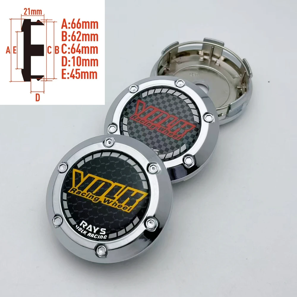 

4pcs/Set 66MM 62MM Volk Rays Logo Emblem Badge Car Wheel Center Caps Wheel Hub Center Dust Cover Rim Hubcaps Car Accessories