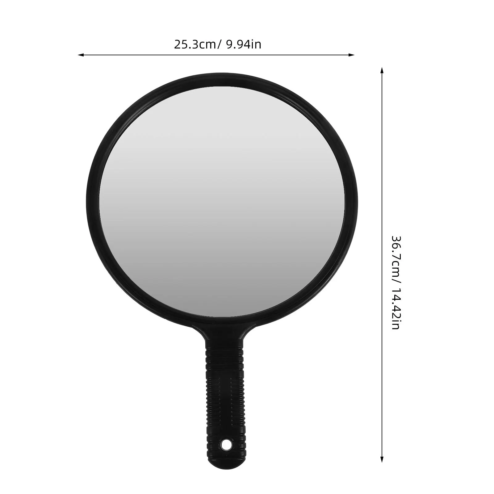 Runder Handspiegel mit Griff, große, klare Sicht für Friseure, Friseure, Salongebrauch, Reisen, Pflege, Styling, Reise-Handspiegel