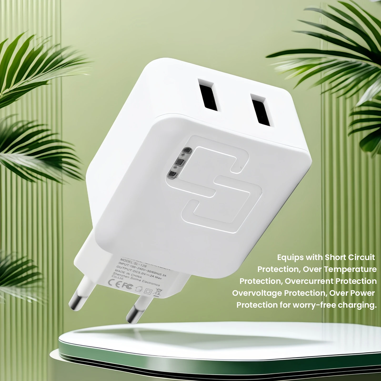 2-Ports Fast Charger with USB  Ports - Multi-USB Charger for iPhone 16/15/14/13/12/8/XR for galaxy S24 Ultra/S23/S22/S21 for ipa - náhled 4