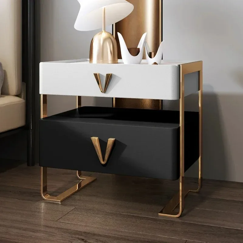 

Storage Design Bedside Table Nordic Exquisite Elegant Drawers Safe Nightstands Simple Modern Mesa De Cabeceira Home Furniture