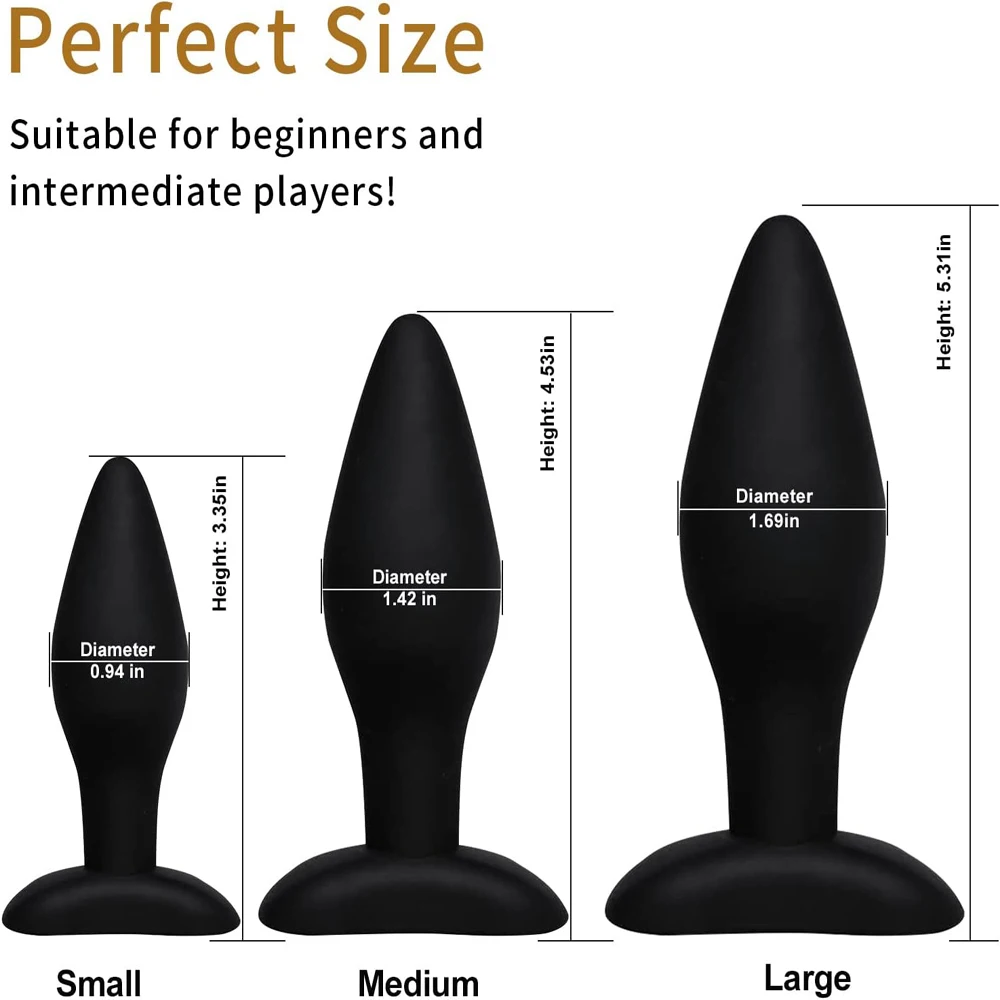 3 Size Silicone Anal Plug Set Wearable Butt Plug Stimulation Anus Masturbator G Spot Massage Dildo Bdsm Sex Toy for Man Women