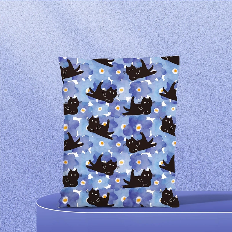 50Pcs/Pack Black Cat Printed Shipping Bags Self Adhesive Polymailer Bags Clothes Postage Bags Packaging for Small Businesses