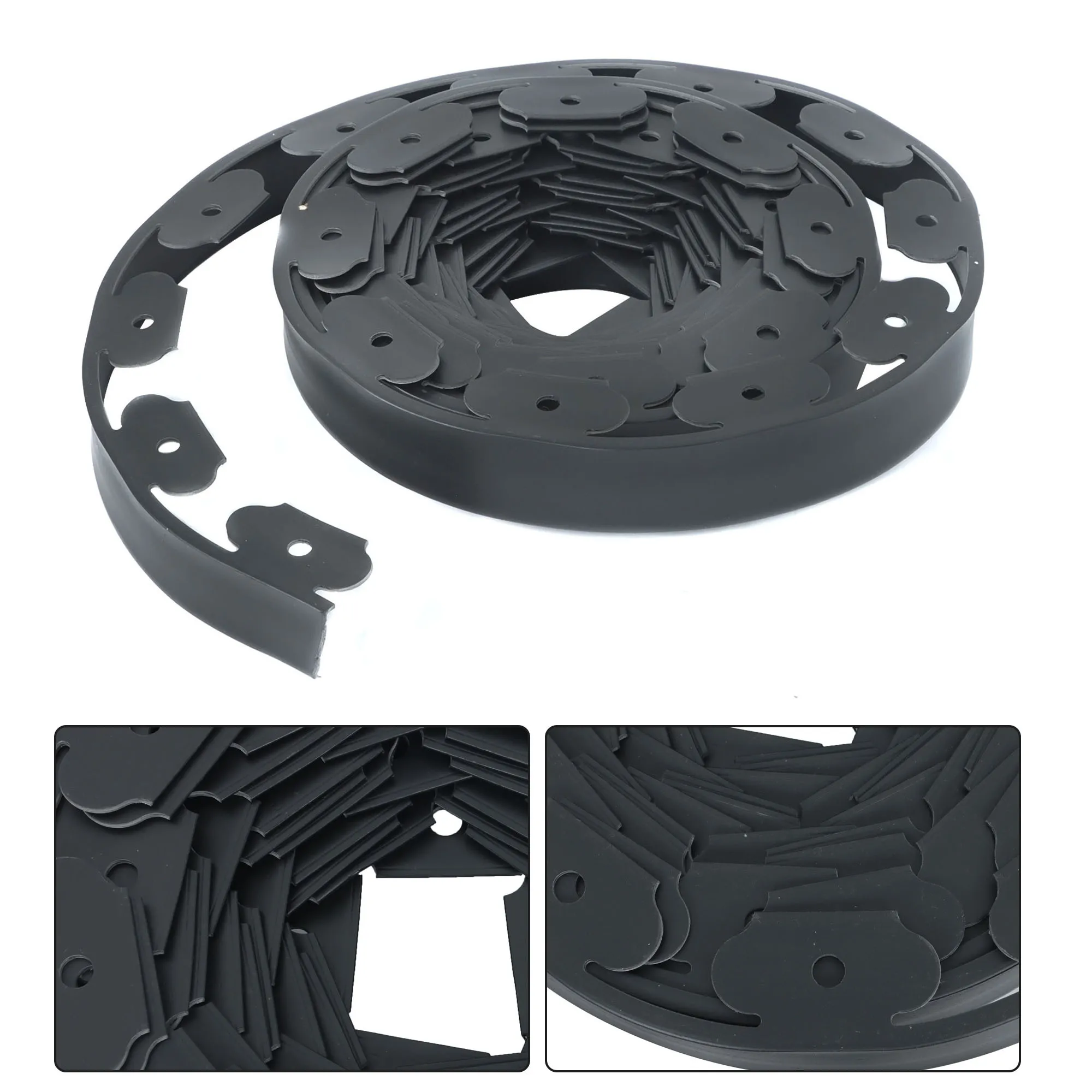 تشذيب الحواف الفورية - حافة مناظر طبيعية سوداء غير قابلة للحفر بطول 40 قدمًا، مجموعة حافة مناظر طبيعية بلاستيكية مع 50 مسمارًا، تستخدم في Lan