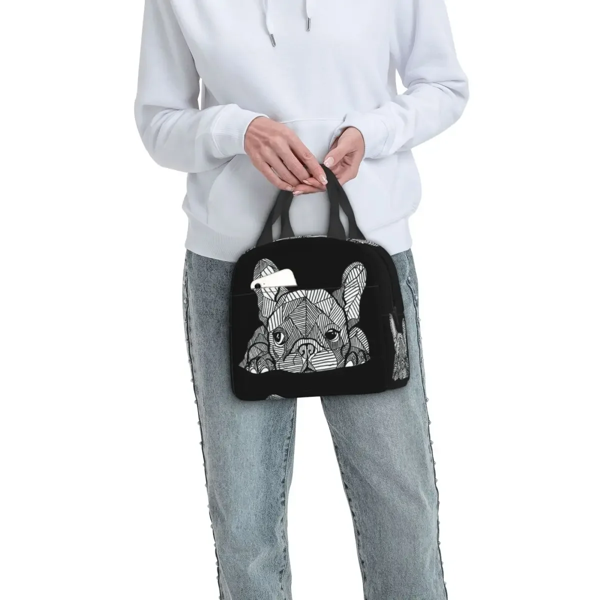 Custom French Bulldog Insulated Lunch Bags for School Office Frenchie Dog Portable Thermal Cooler Bento Box Women Children