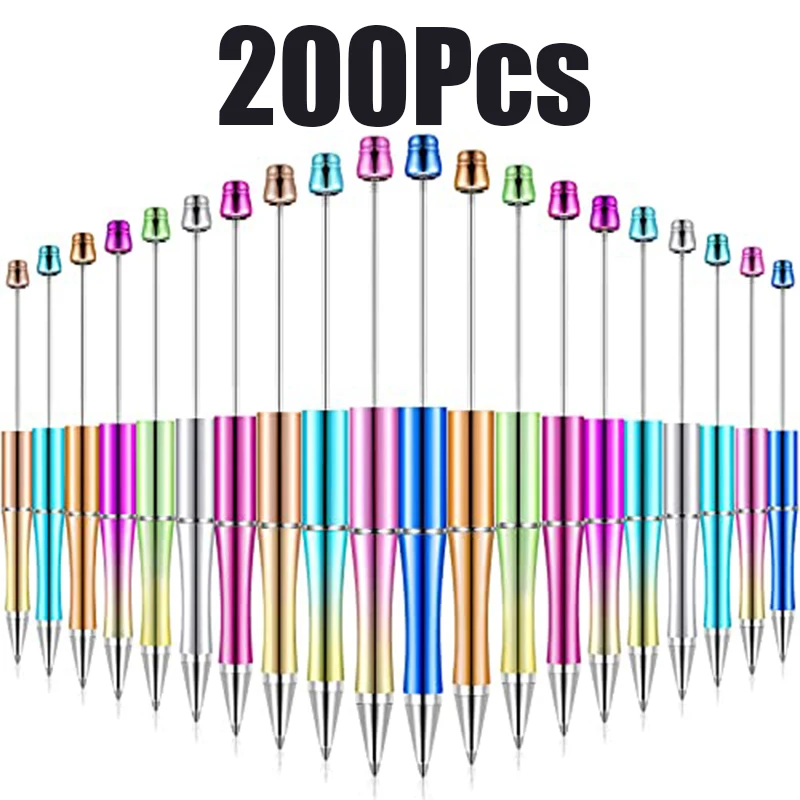 200Pcs Smooth Writing Tip Electroplated Metallic Beadable Pens for Gifts