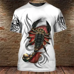 Vintage Animal T-shirt For Mens Tiger/scorpion Print Tops Tees 3D Casual Men's T Shirt Oversized Men Clothing Ropa Para Hombre