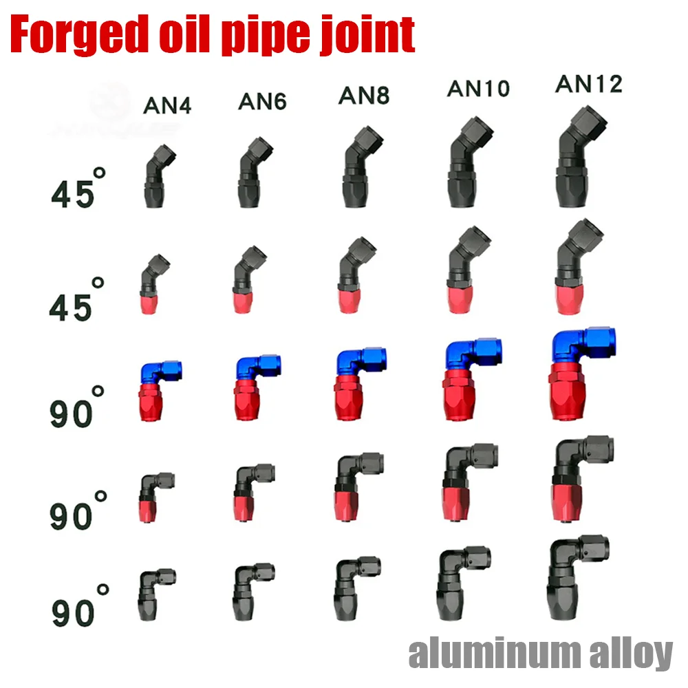 Automotive Oil Cooling and Heat Dissipation AN4AN6AN8AN10AN12AN16 Forging 45 ° 90 ° Joint Modification Oil Pipe Forging Joint