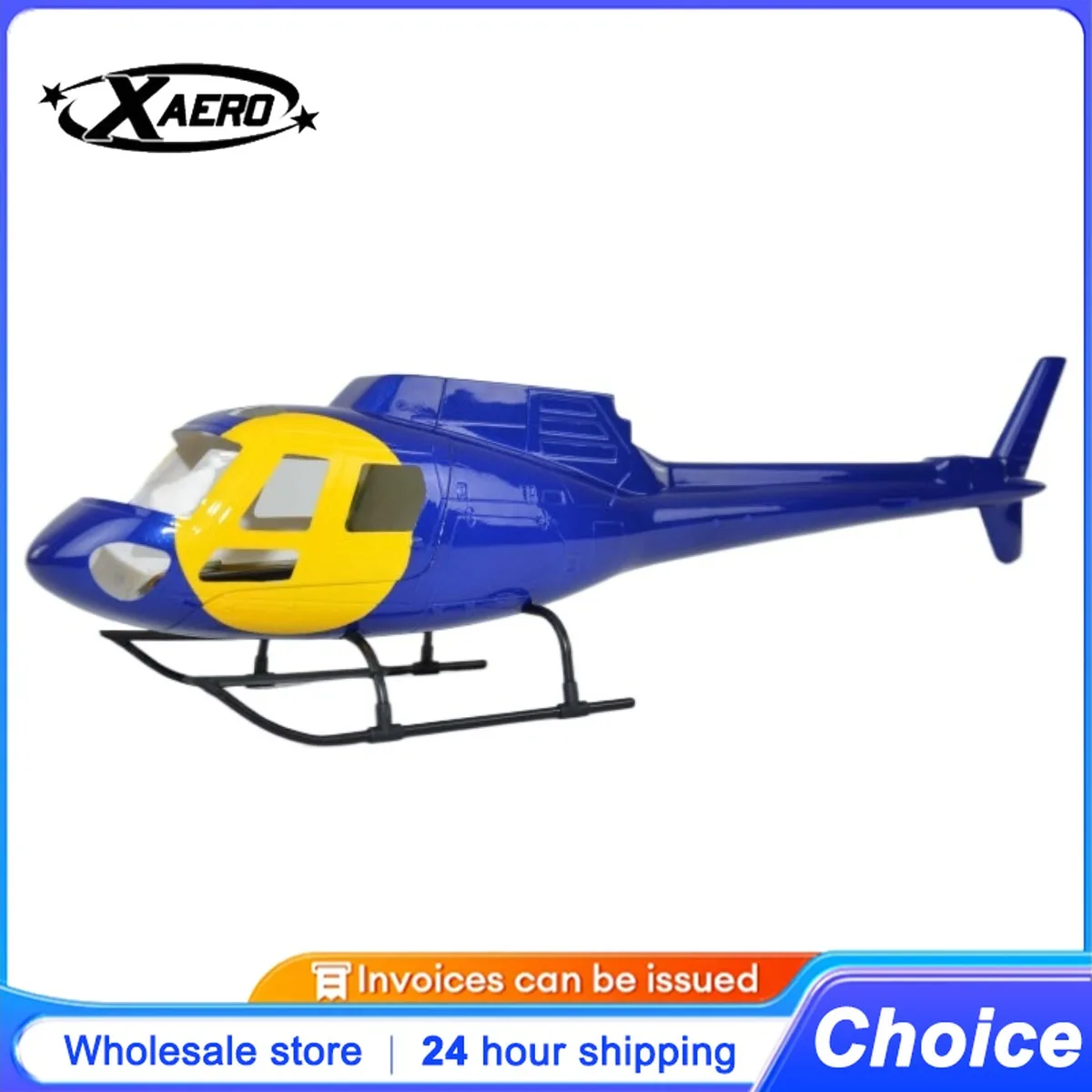 ROBAN 450 Size AS-350 Blue Yellow Scale Helicopter Fuselage Fiberglass Body Shell for 450 Size Helicopters