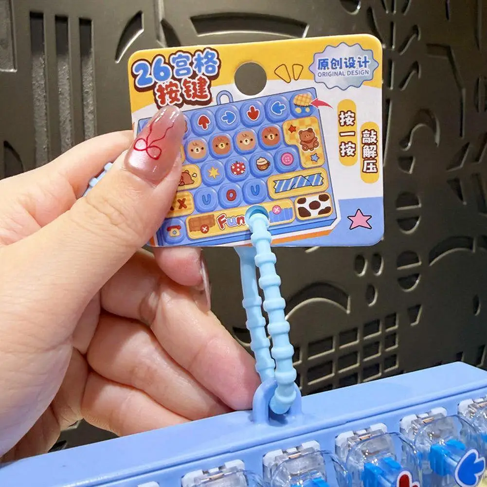 Fidget-Tastatur-Schlüsselanhänger, Anti-Stress-Tastenkappe, Klicker-Taschenanhänger, Cartoon-Schlüsselring, Entspannungsknopf, Cartoon-Partygeschenke – Detail 20