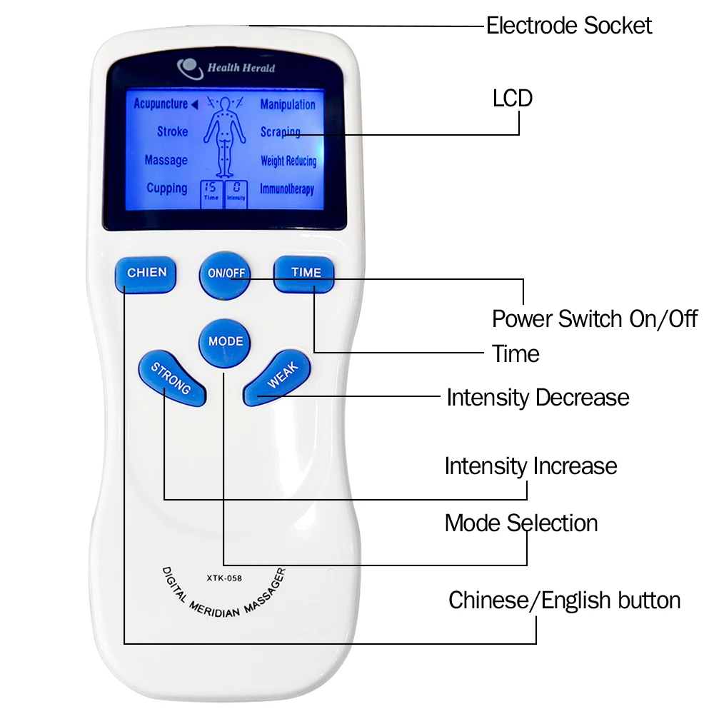 8 Modes Tens Machine Digital Therapy Electric EMS Muscle Stimulator Dual Channel Body Massage Relax Full Body Muscle Massager