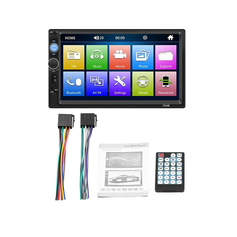 

7-Inch car loaded MP5/P4/P3 player 7010B card U disk radio host Bluetooth hands-free reversing rear view