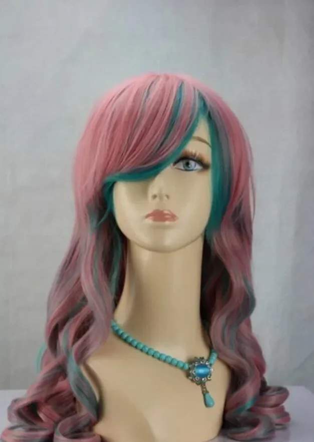 

WIG AZ50 Newpop anime cartoon Kantai Collection KanColle Akatsuki long pink blue cosplay wigs