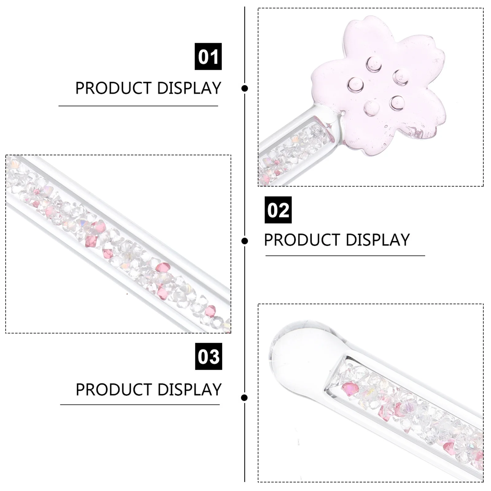 

2Pcs Glass Beverage Stirrers Cherry Blossom Design Reusable Coffee Juice Wine Cocktail Mixing Rods Stirring Sticks