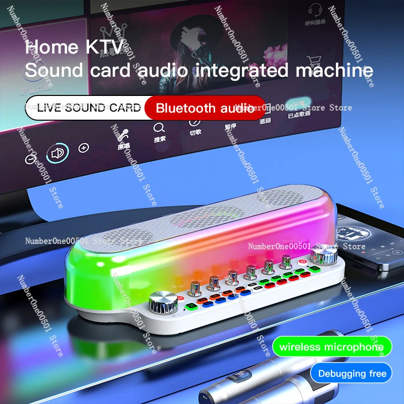 Sy12 English Sound Card Audio All-in-One Family Karaoke Live Singing Outdoor Entertainment Professional Equipment